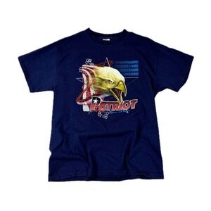 Delta Patriot Worlds of Fun T-Shirt Mens Medium Navy Blue Excellent Graphic Tee